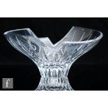 A 20th Century Tipperary clear crystal glass bowl designed by Louise Kennedy, of abstract form