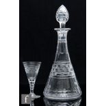 A Ludwig Ky for Stuart & Sons inverted cone shaped decanter, circa 1930, height 32cm, with a