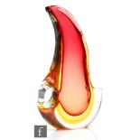 A 20th Century Murano sommerso vase, of abstract pulled form with side aperture, internally
