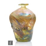 A later 20th Century attributed to Sam Herman glass vase of irregular shouldered