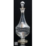 An early 20th Century continental glass decanter, circa 1910-1920, probably Belgian, the body of