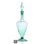 An early 20th Century glass decanter, possibly James Powell for Whitefriars, of shouldered conical