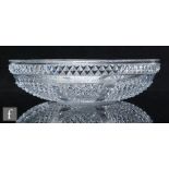 A late Georgian Anglo-Irish clear cut crystal bowl, circa 1820, of shallow circular form, radially