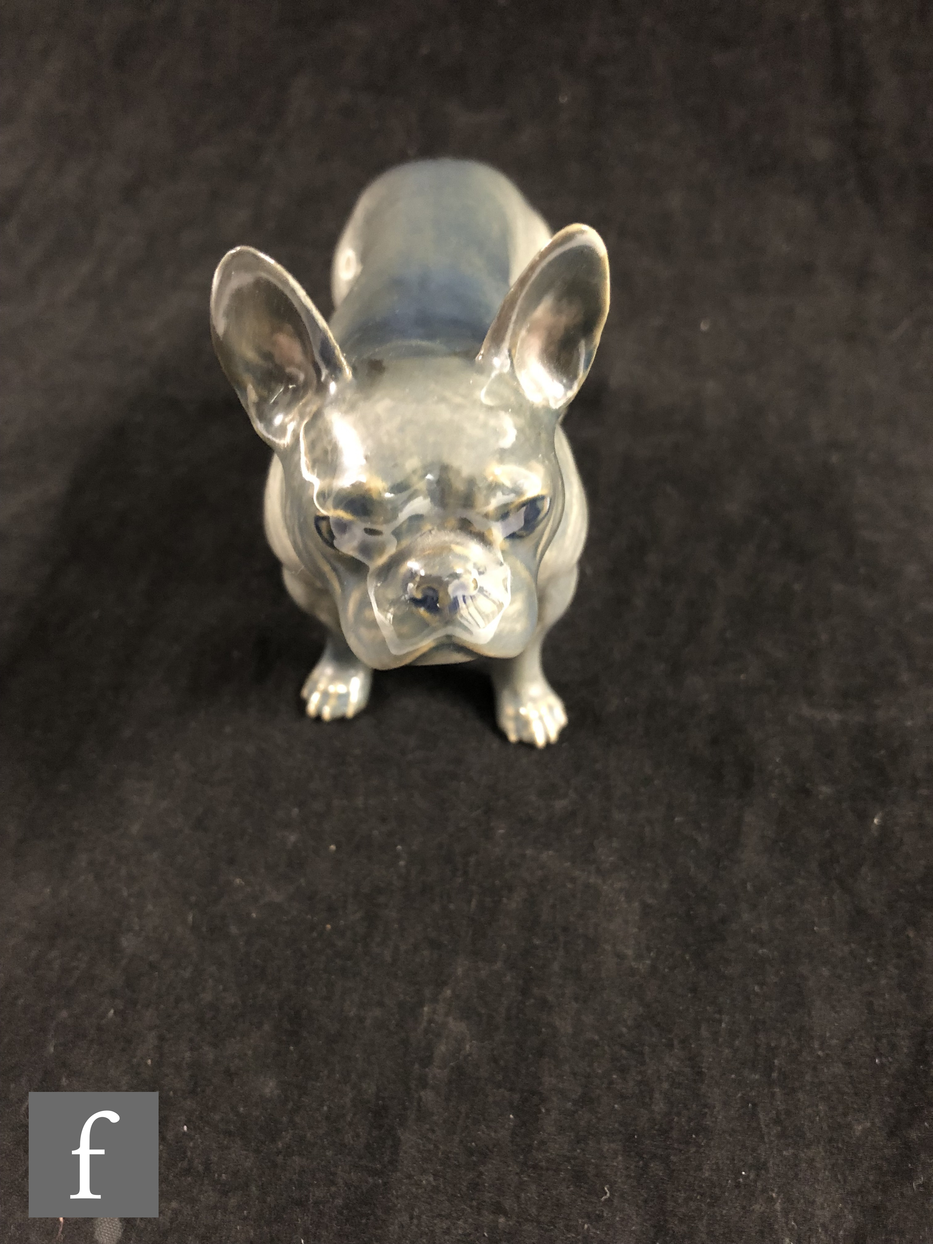 A Royal Copenhagen study of a standing French Bulldog, numbered 163 3128 to base, length 16cm. - Image 4 of 5