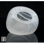 A later 20th Century studio glass bowl by Patrick Stern, of high sided and thick walled form with