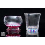 An early 20th Century clear crystal glass whiskey glass, probably John Walsh Walsh, with internal