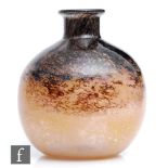 A 1930s Monart glass vase, shape AH, of globe form with short collar neck with everted rim,