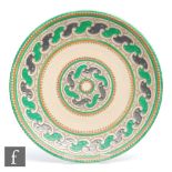 A Charlotte Rhead for Crown Ducal Green Chain pattern plate numbered 4921, diameter 32cm.