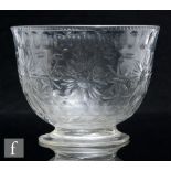 A late 18th Century clear crystal glass bowl, circa 1760, of footed circular form, the body