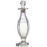 A later 18th Century neo-classical cruet bottle/decanter, circa 1770, of footed ovoid form, with