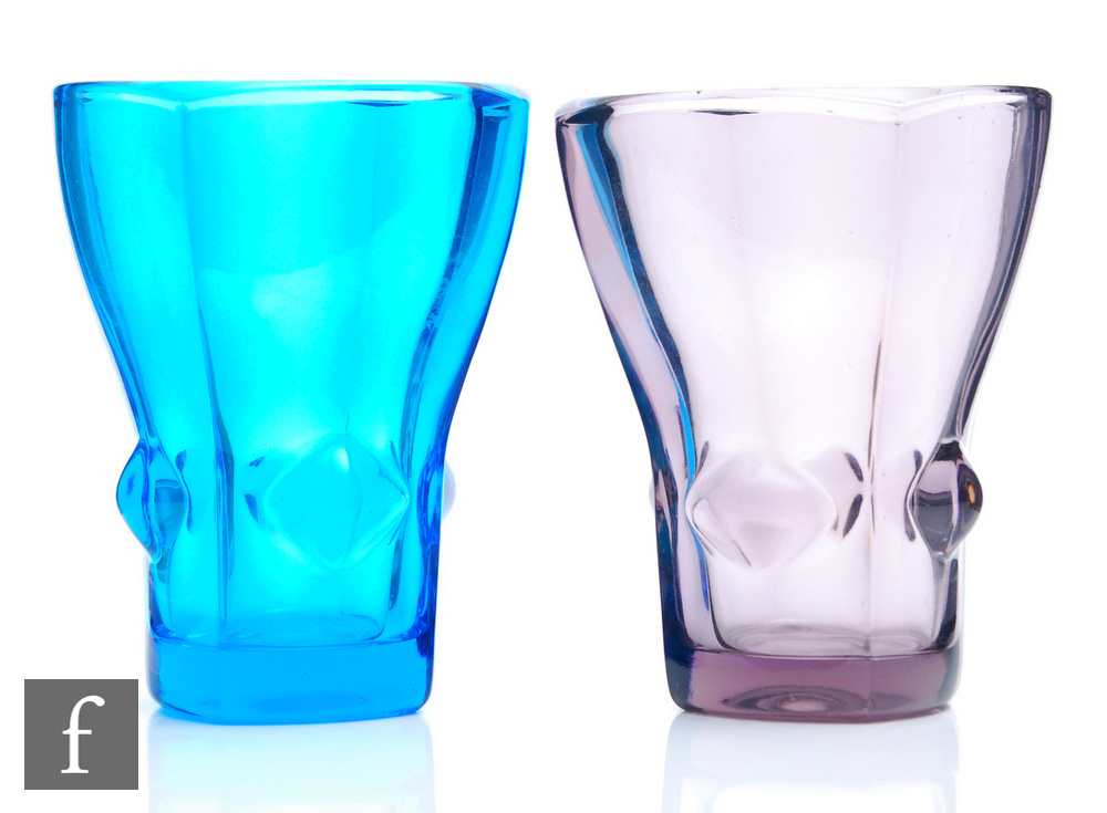 Two Sklo Union vases produced at the Rosice Glassworks to a design by Vladislave Urban, both pattern