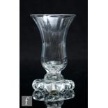 An 18th Century jelly glass, circa 1760, trumpet bowl with vertical ribbed and oval moulded