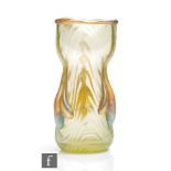 An early 20th Century Loetz Coppelia Range glass vase decorated with an applied Candia Silberiris