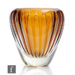 An Ariel vase by Kaj Franck for Nuutajarvi circa 1950, compressed ovoid body cased in clear
