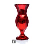 A 19th Century Varnish & Co. London mercury glass vase, circa 1850, of facet cut swollen footed form