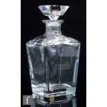A 20th Century Orrefors glass decanter designed by Edward Hald, circa 1941, of tapered square