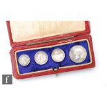 Victoria - Maundy four coin set 1883, original red leather case.