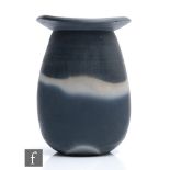 A large later 20th Century studio 'Black Mood' vase by John Leach at Muchelney pottery, the