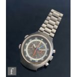 A 1970's Omega Flightmaster gentleman's stainless steel chronograph wristwatch ref 145.036, movement