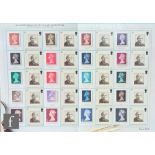 A collection of Great Britain postage stamps, unused, mainly QEII 1980 through to 2010, including