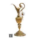 A 19th Century style gilt metal classical ewer in the Renaissance manner, height 38cm.