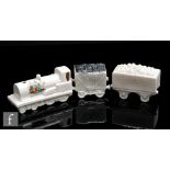 An early 20th Century crested china model of a train with coal wagon together with 'A Truck of
