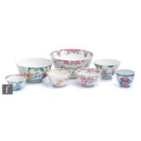 A collection of late Qing Dynasty (1644-1912) enamelled Chinese porcelain items, to include a