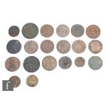 Various - 18th and 19th Century copper tokens, Cronebane 1789 Irish Mine Company token, Leek 1793
