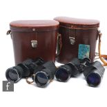 A pair of Carl Zeiss Jenoptem 10x50 binoculars and a pair of Carl Zeiss Jenoptem 7x50 binoculars,