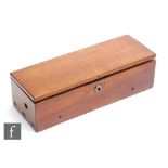 A key wind musical box playing four airs, serial no 2169, cylinder 20cm, in plain case, 33cm, A/F.