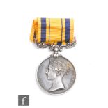 A Victoria South Africa medal to J.J.P Finn. Stoker, H.M.S. Euphrates, S/D.
