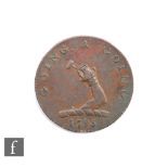Tokens - Charles Guest auctioneer 1795 halfpenny, obverse shows 'payable at Charles Guest's