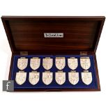 Elizabeth II - The Royal Arms, a set of twelve proof silver ingots with certificates by the