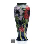 A Moorcroft Pottery vase decorated in the Tribute to Anemone pattern designed by Emma Bossons,