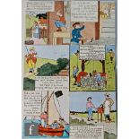 Six American Encaustic Tiling Company 6 inch polychrome tiles decorated with nursery rhyme subjects,