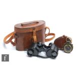 A pair of military prismatic No 3 mark 1 binoculars by Aitchison London No 56184, marked for K.L