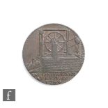 Tokens - Iron Bridge Coalbrookdale 1789 copper token, obverse shows inclined plane at Ketley.
