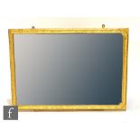 A 19th Century rectangular gilt wall mirror, leaf moulded edge frame, bevelled inset glass, 82cm x