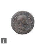 Roman - Vespasian dupondius, winged caduceus to reverse.