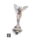 A Rolls Royce Spirit of Ecstasy car mascot, stamped Regus pat. off. trade mark, height 17.5cm.