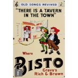 A reproduction wall mounted enamel pictorial advertising sign for Bisto Gravy 'Old Songs Revived,