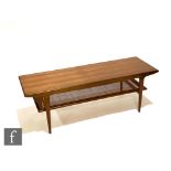 A 1960s teak coffee table of rectangular form, designed by Johannes Andersen for CFC Silkeborg, with
