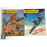 Two Commando War Stories in Pictures comics, #14 'Fly Fast Shoot First!', and #15 'Jap Killer!',