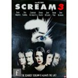 A collection of 1990s video shop film posters, to include Scream, Scream 3, The Blair Witch Project,