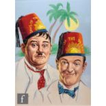 WALT HOWARTH (1928-2008) - 'Laurel and Hardy, Sons of the Desert',  gouache, painted circa 1990,