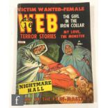 A first edition copy of Web Terror Stories, August 1962, first edition of the pulp fiction series