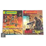 Two Commando War Stories in Pictures comics, #12 'The Desperate Days', and #13 'Death in the Sun',