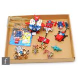 A collection of assorted transforming robot toys, to include a Hong Kong made Motorized