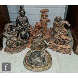 A collection of cast iron door stops, various subjects. (qty)