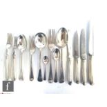 A cased canteen of hallmarked silver Old English feather edged pattern cutlery to include twelve